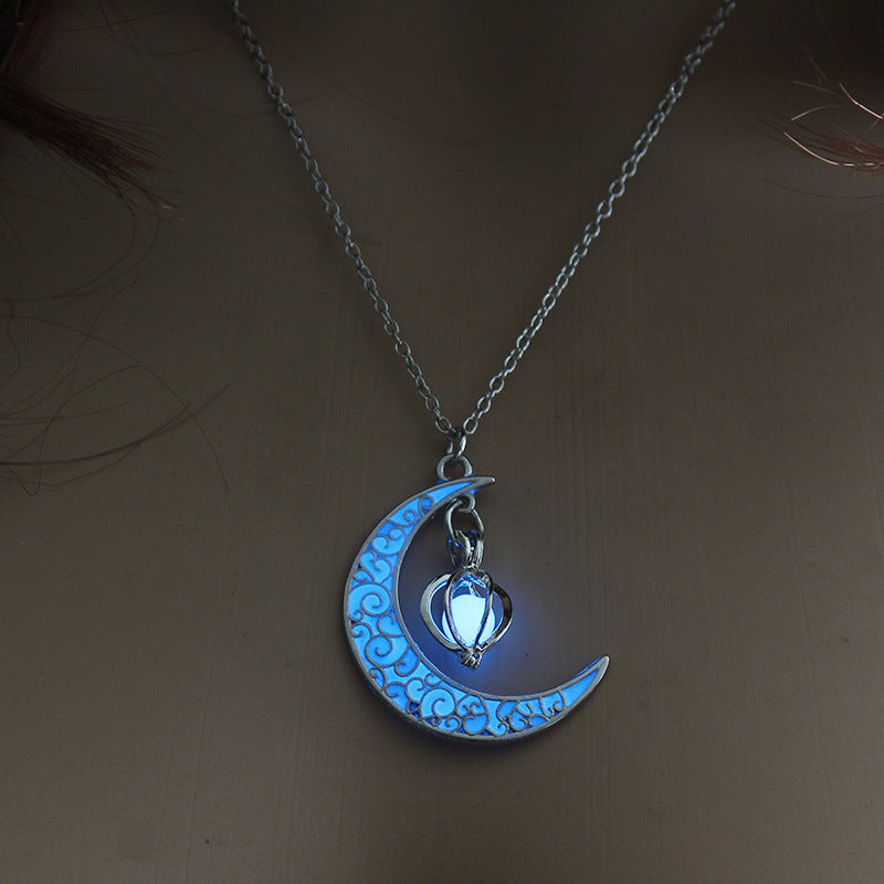 Glowing Pendant Necklaces Silver Plated Chain Necklaces - ZEXO 
