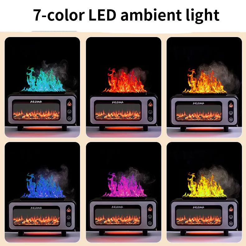 New Design Ultrasonic Flame Humidifier 200ml Simulated Fireplace 3D Fire Aroma Diffuser Colorful Light Essential Oil Diffuser For Bedroom - ZEXO 