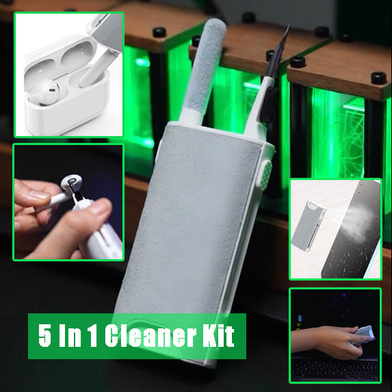 5 In 1 Screen Cleaner Kit Camera Phone Tablet Laptop Screen Cleaning Tools Earphone Cleaning Brush Pen For Office - ZEXO 