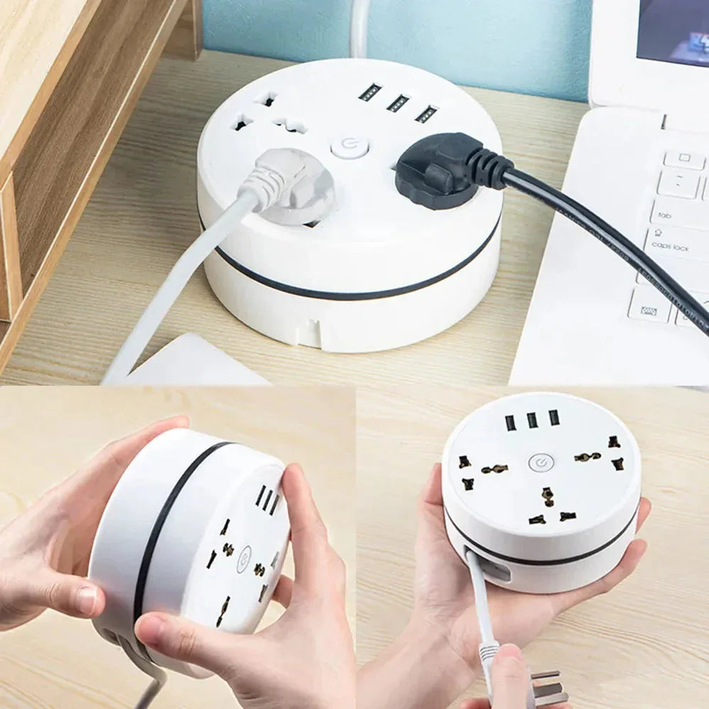 EU Plug AC Outlet Smart Home Power Strip – Multipurpose Electrical Extension Cord with USB Ports & Fast Charging-ZEXO 