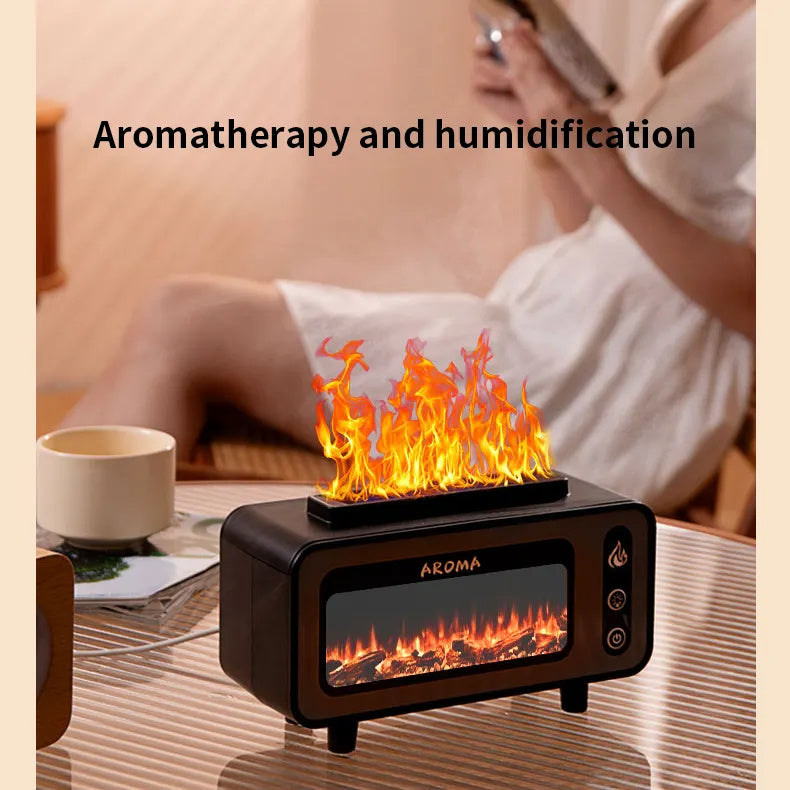 New Design Ultrasonic Flame Humidifier 200ml Simulated Fireplace 3D Fire Aroma Diffuser Colorful Light Essential Oil Diffuser For Bedroom - ZEXO 