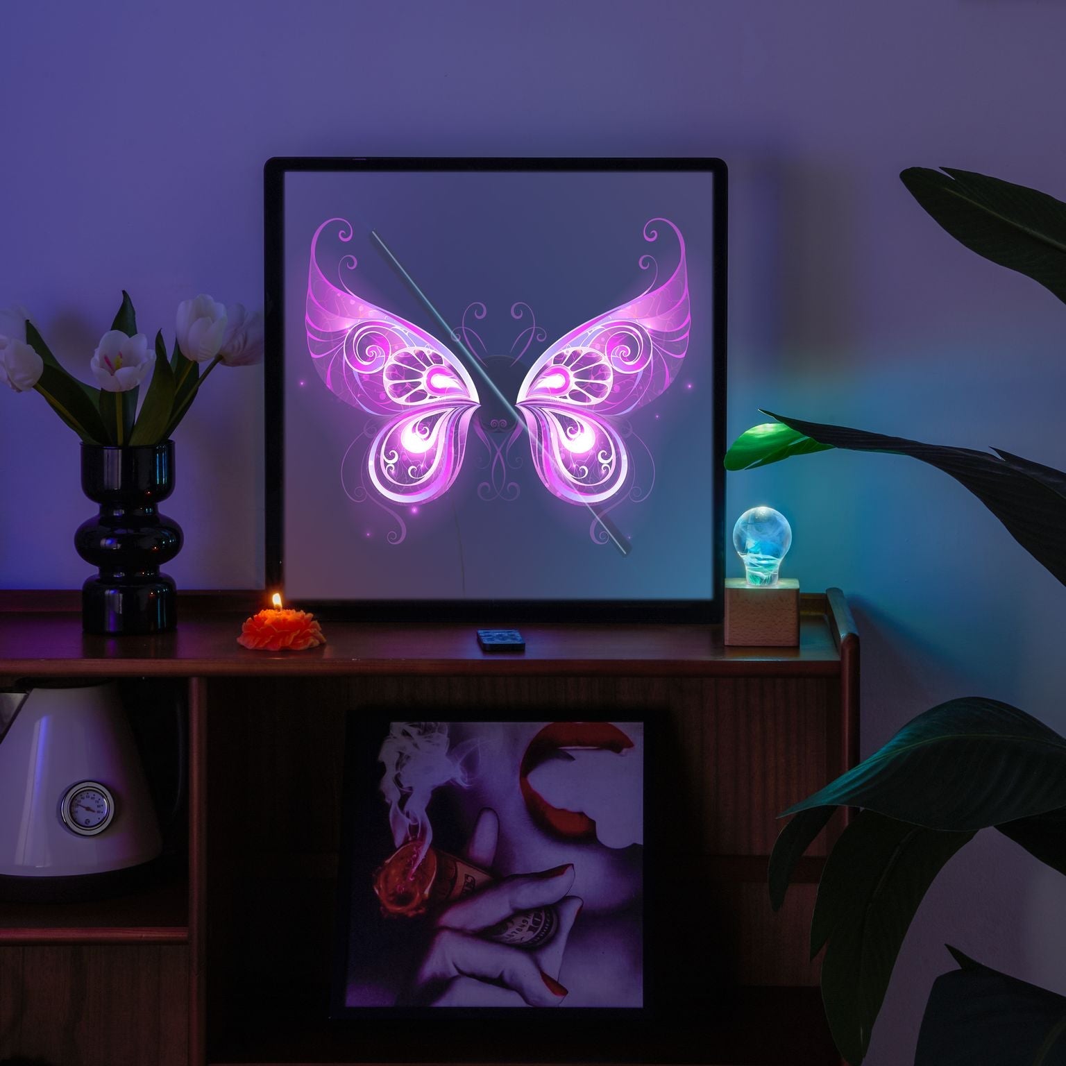 3D Hologram LED Fan With Frame Supports APP & Bluetooth Connectivity - ZEXO 