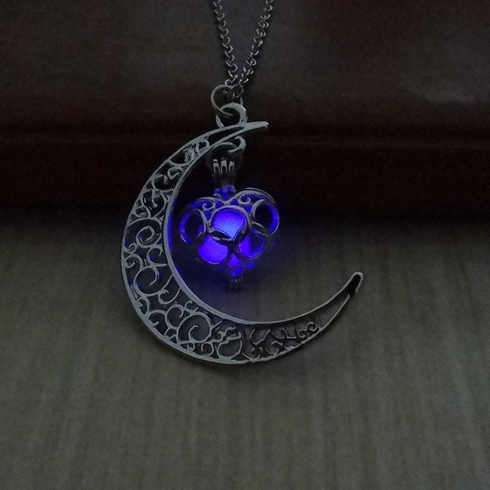 Glowing Pendant Necklaces Silver Plated Chain Necklaces - ZEXO 