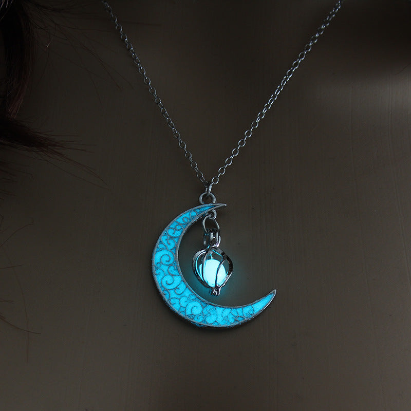 Glowing Pendant Necklaces Silver Plated Chain Necklaces - ZEXO 