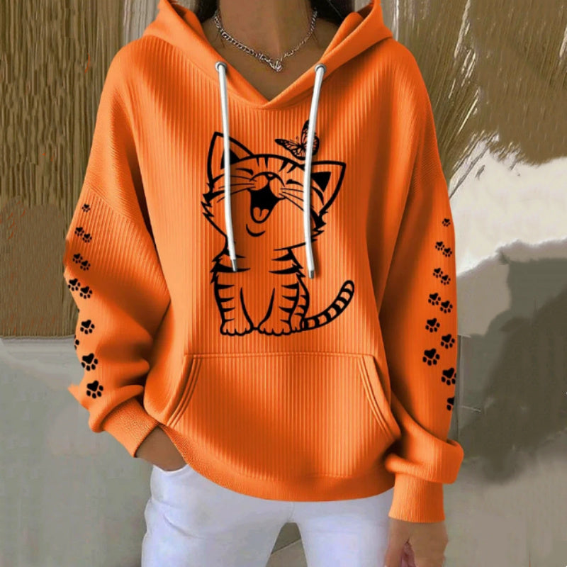 Women's 3D Printed Casual Waffle Hoodie - ZEXO 