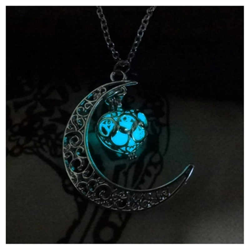 Glowing Pendant Necklaces Silver Plated Chain Necklaces - ZEXO 