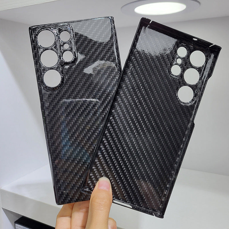 Slim forged carbon fiber phone case side view
