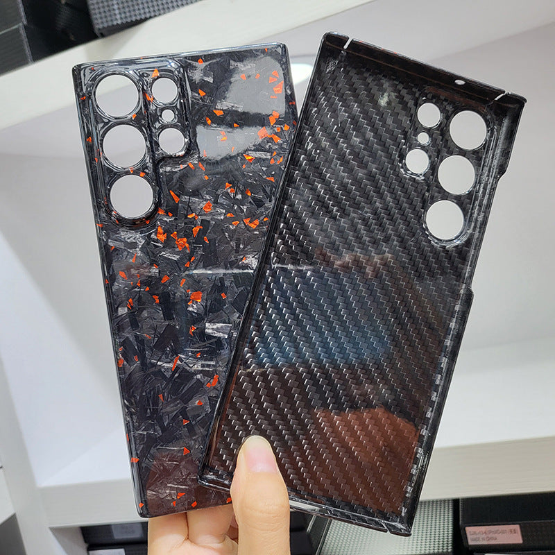 Forged carbon fiber phone case on iPhone