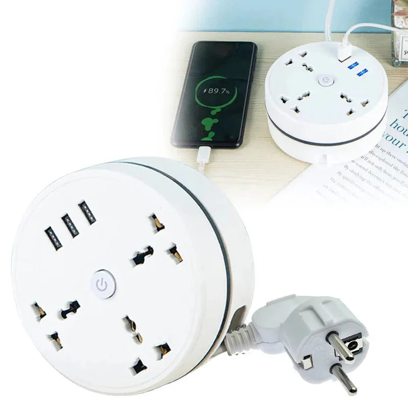 EU Plug AC Outlet Smart Home Power Strip – Multipurpose Electrical Extension Cord with USB Ports & Fast Charging-ZEXO 