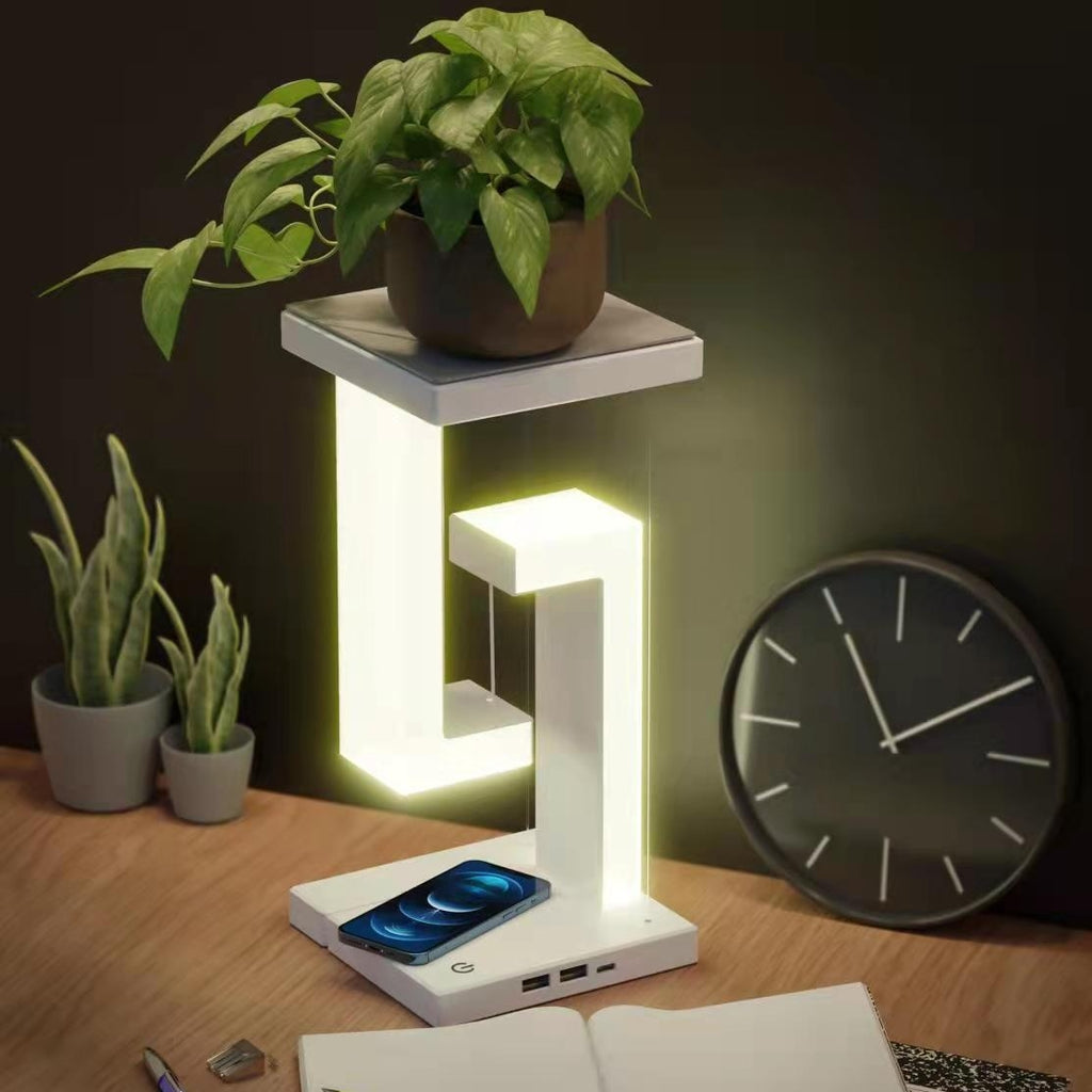 Creative Smartphone Wireless Charging Suspension Table Lamp Balance Lamp Floating For Home Bedroom - ZEXO 
