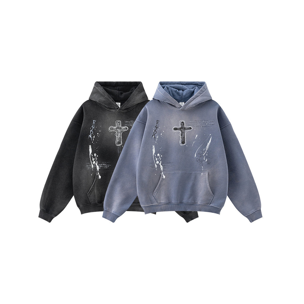 Men's Loose Street Hand-painted Couple Wear Hooded Sweater - ZEXO 