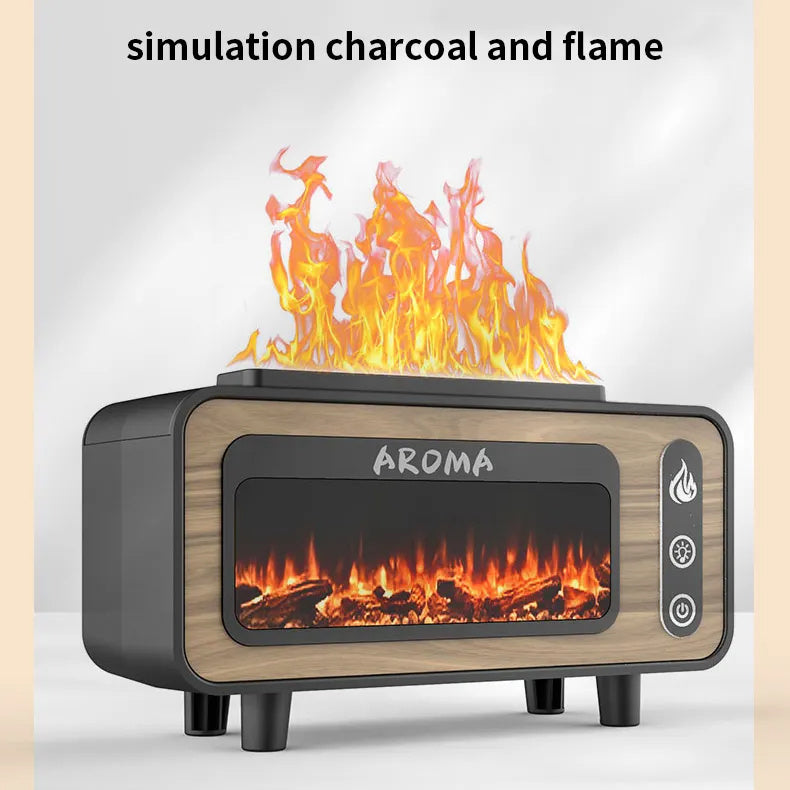 New Design Ultrasonic Flame Humidifier 200ml Simulated Fireplace 3D Fire Aroma Diffuser Colorful Light Essential Oil Diffuser For Bedroom - ZEXO 