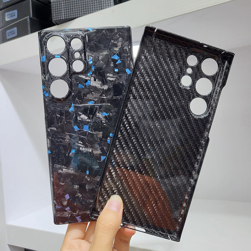 Slim forged carbon fiber phone case side view