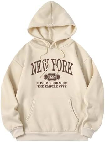 Women's Letter Pattern Hoodie Pullover Sweater - ZEXO 