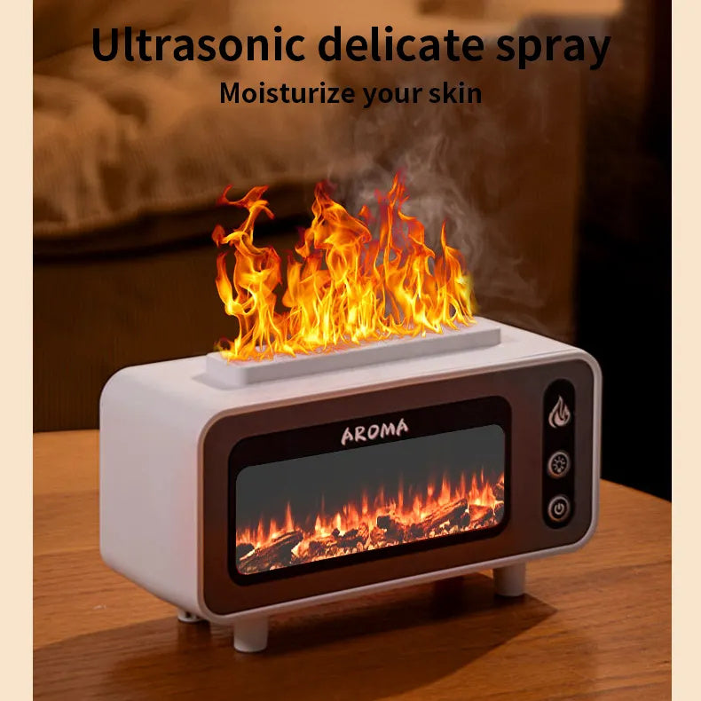 New Design Ultrasonic Flame Humidifier 200ml Simulated Fireplace 3D Fire Aroma Diffuser Colorful Light Essential Oil Diffuser For Bedroom - ZEXO 