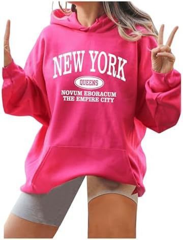 Women's Letter Pattern Hoodie Pullover Sweater - ZEXO 
