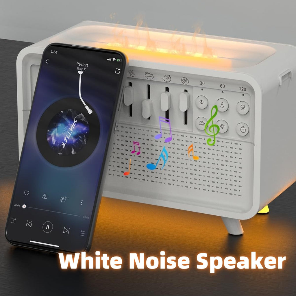 3 In 1 Bluetooth Speaker White Noise Sleep Night Light Humidifier All-in-one Machine Free Combination Of 8 Group Nature Sound - ZEXO 