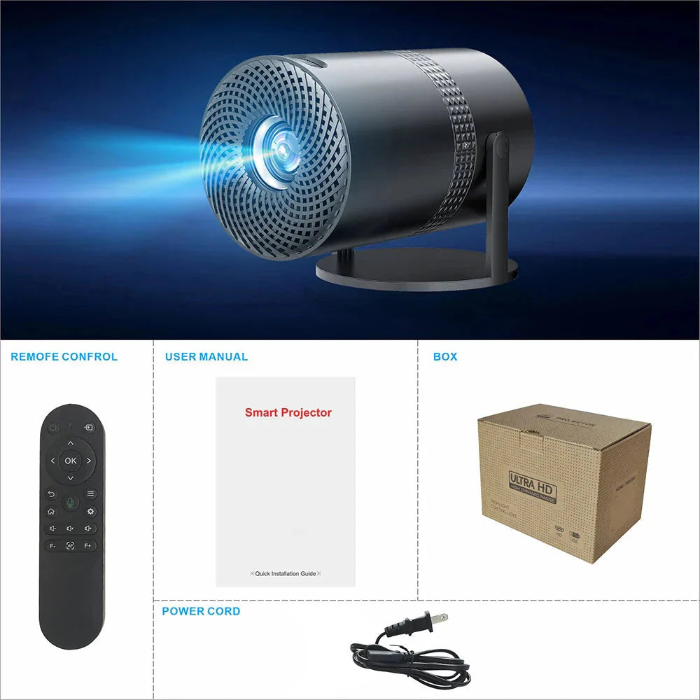 Salange P300 Mini Portable Projector - 4K 8K Video Decoding, 720P HD, Android 11, Wi-Fi, BT 5.1-ZEXO 