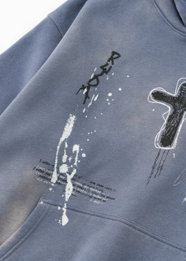 Men's Loose Street Hand-painted Couple Wear Hooded Sweater - ZEXO 