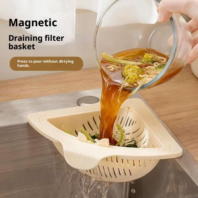 Magnetic Suction Cleaning Food Triangle Drain Basket-ZEXO 