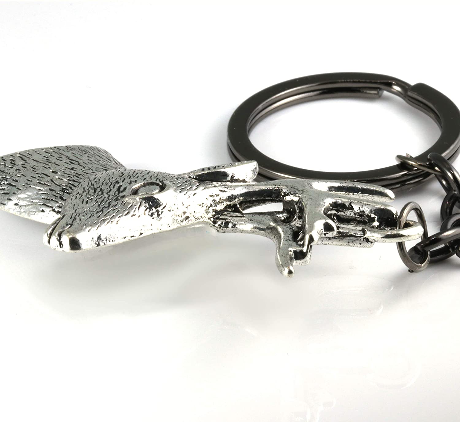 Emerald Park Jewelry Deer Keychain | Deer Antler Keychain for Men and Women Great Camping Gadgets and Country Boy Gifts for Men Hunting Keychain or Antler Keychains for Her and Fun Hunting Gadgets or a Camping Gadget, Silver, Large - ZEXO 