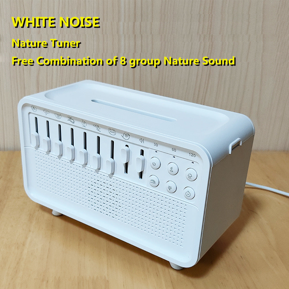 3 In 1 Bluetooth Speaker White Noise Sleep Night Light Humidifier All-in-one Machine Free Combination Of 8 Group Nature Sound - ZEXO 