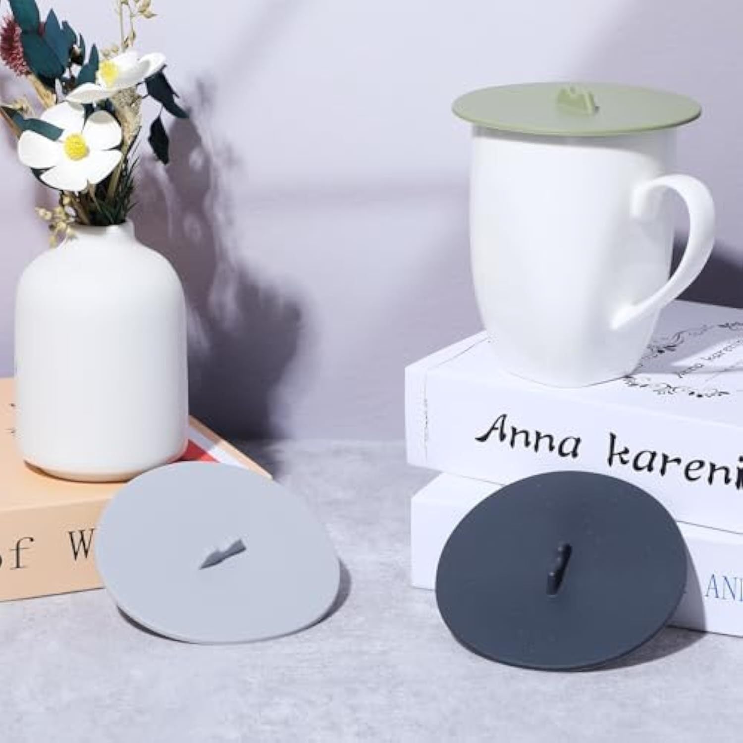 Silicone Lids For Cups, Silicone Cup Covers, Colored Universal Cup Lids, Reusable Mug Cover, Food Grade Dust-proof Airtight Seal Lids For Mugs Tea Cups Coffee Cup-ZEXO 