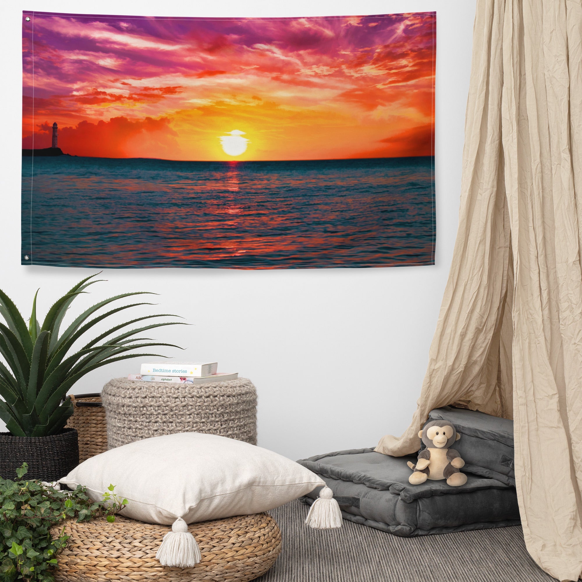 Glimmering Sunrise  Flag Tapestry wall hanging - ZEXO 