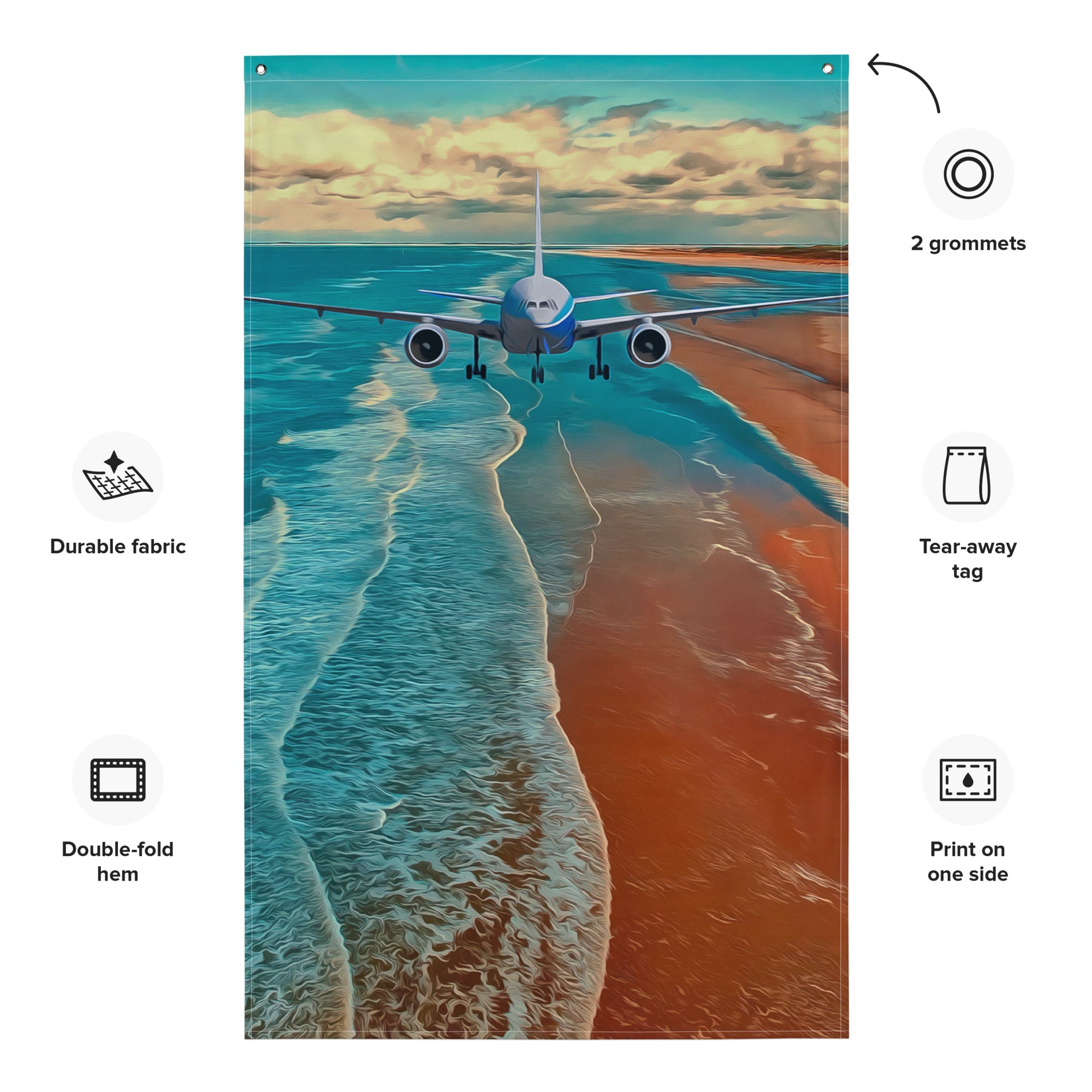 Beach flight Painting Flag Tapestry - ZEXO 
