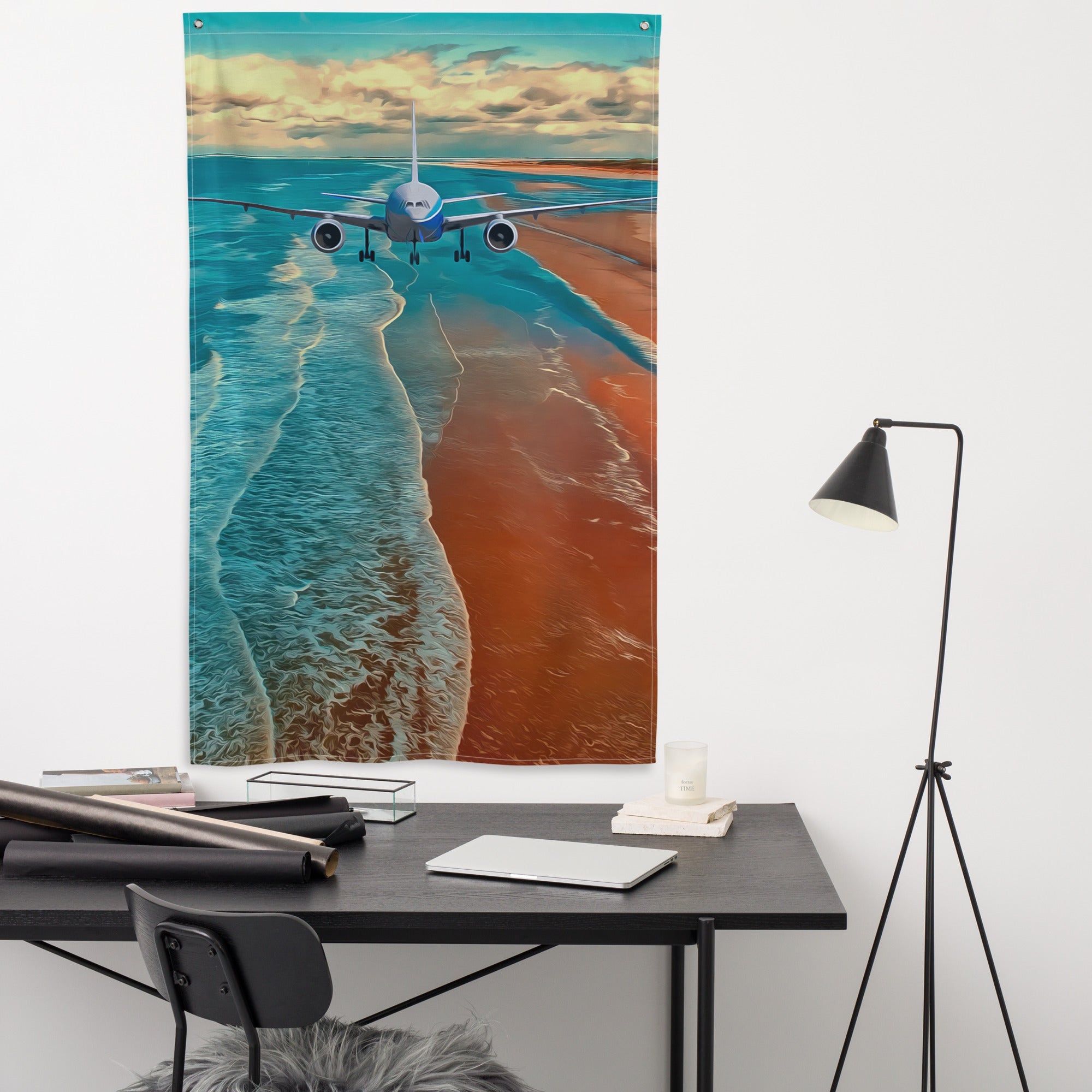 Beach flight Painting Flag Tapestry - ZEXO 