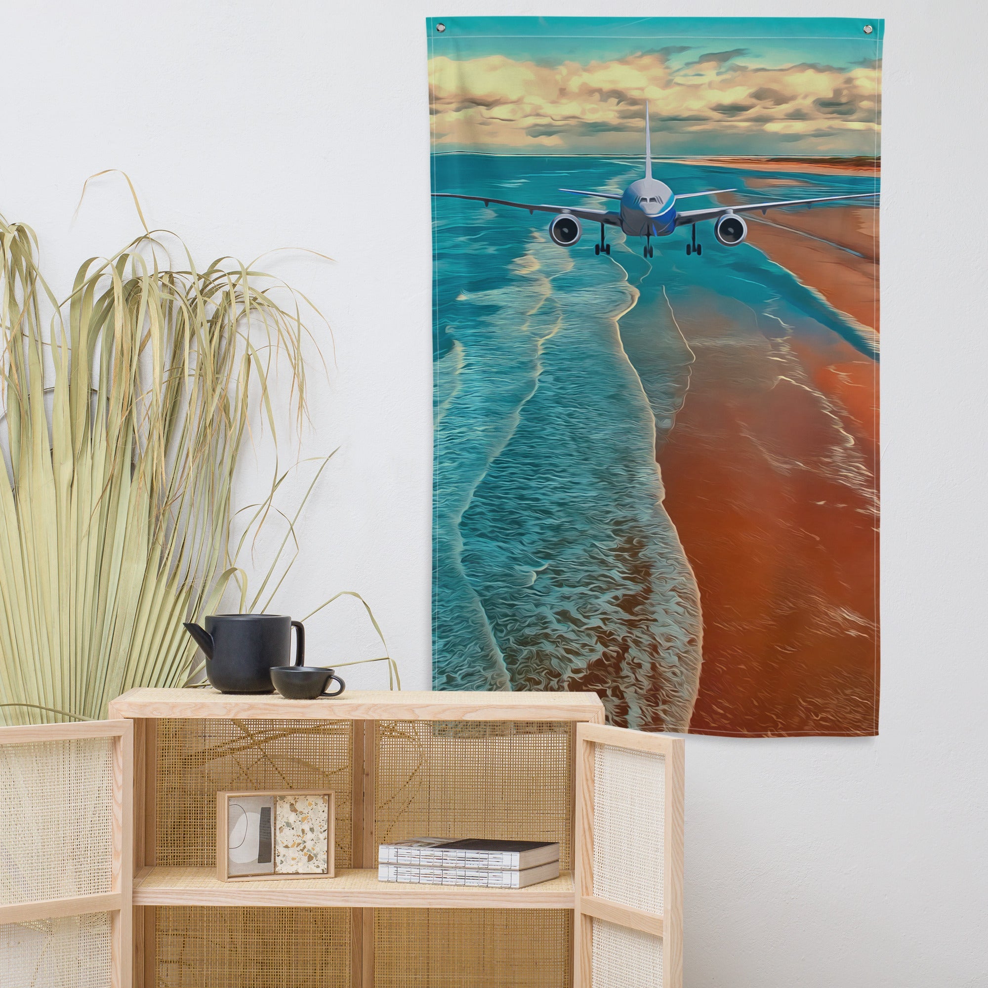 Beach flight Painting Flag Tapestry - ZEXO 