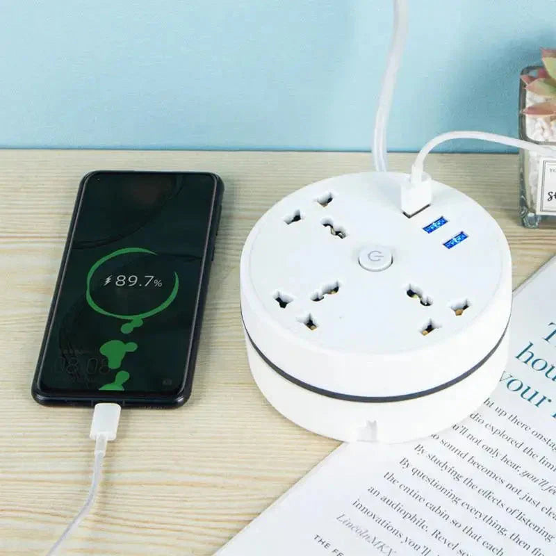 EU Plug AC Outlet Smart Home Power Strip – Multipurpose Electrical Extension Cord with USB Ports & Fast Charging-ZEXO 