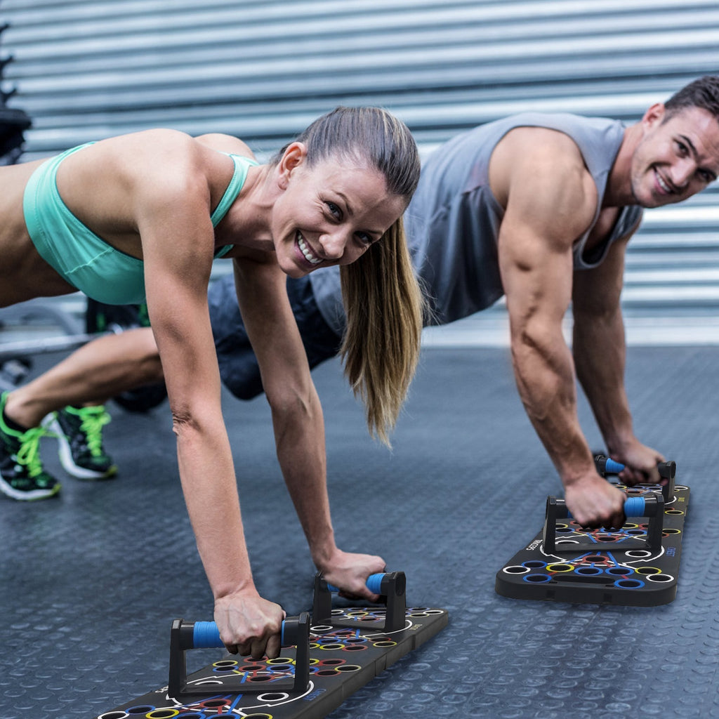 Multifunctional Push Up Board Home Strength Training Equipment With 15 Fitness Accessories Pilates Bar Resistance Band Roller Wheel Full Body Workout Home Gym Equipment - ZEXO 