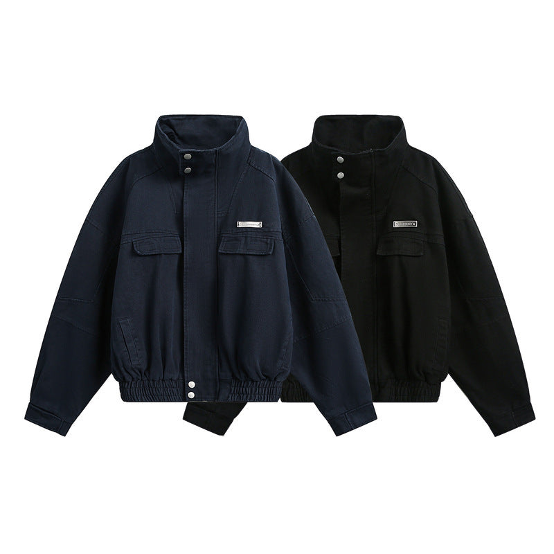 Wear Style Distressed Stand Collar Men's New Street Coat - ZEXO 