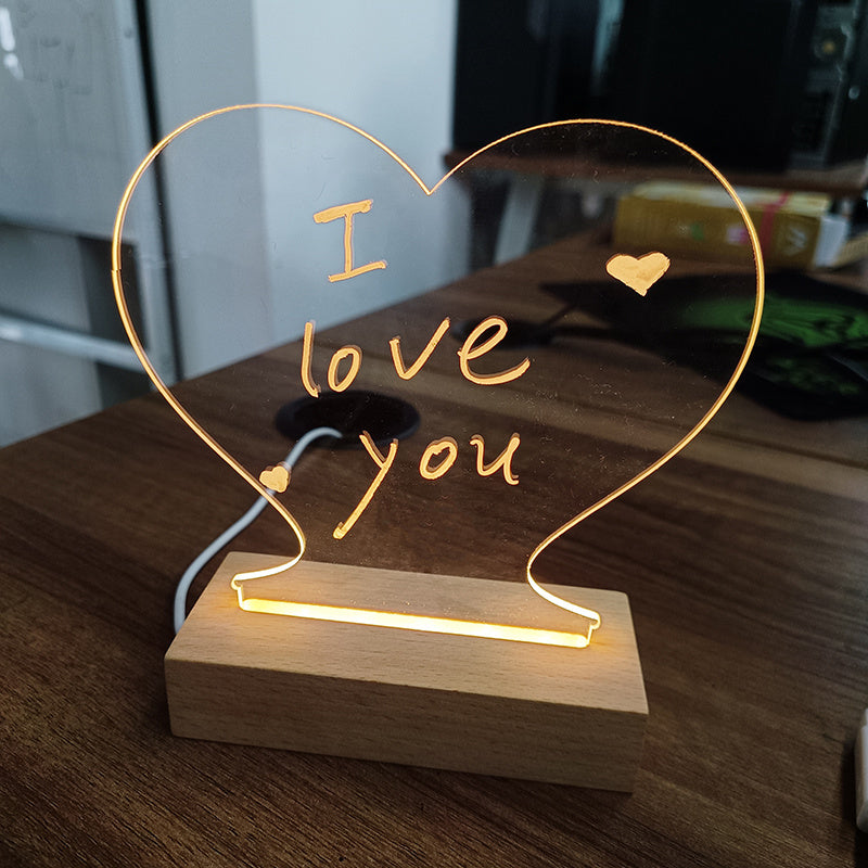 Creative Note Board Creative Led Night Light USB Message Board Holiday Light With Pen Gift For Children Girlfriend Decoration Night Lamp - ZEXO 