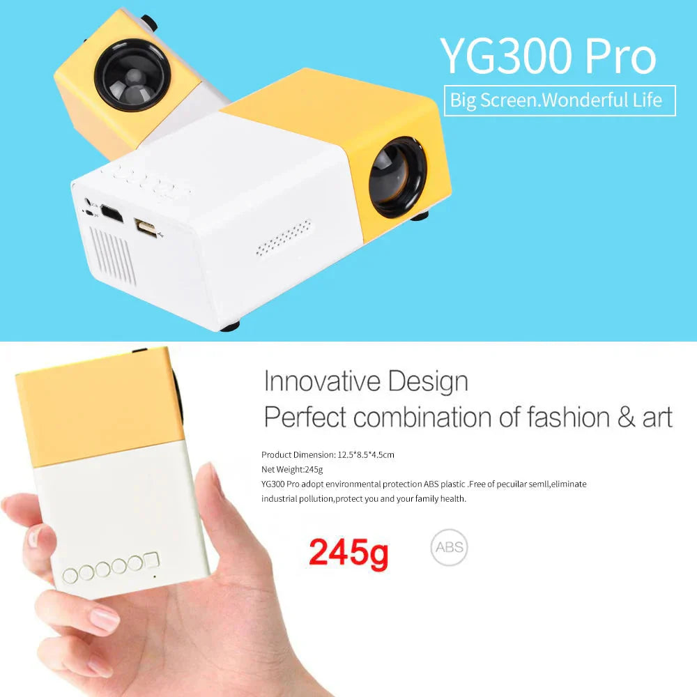 Mini Projector – 1080P Full HD Support, Portable LED Projector, 4K Video Playback, Multiple Connectivity Options-ZEXO 