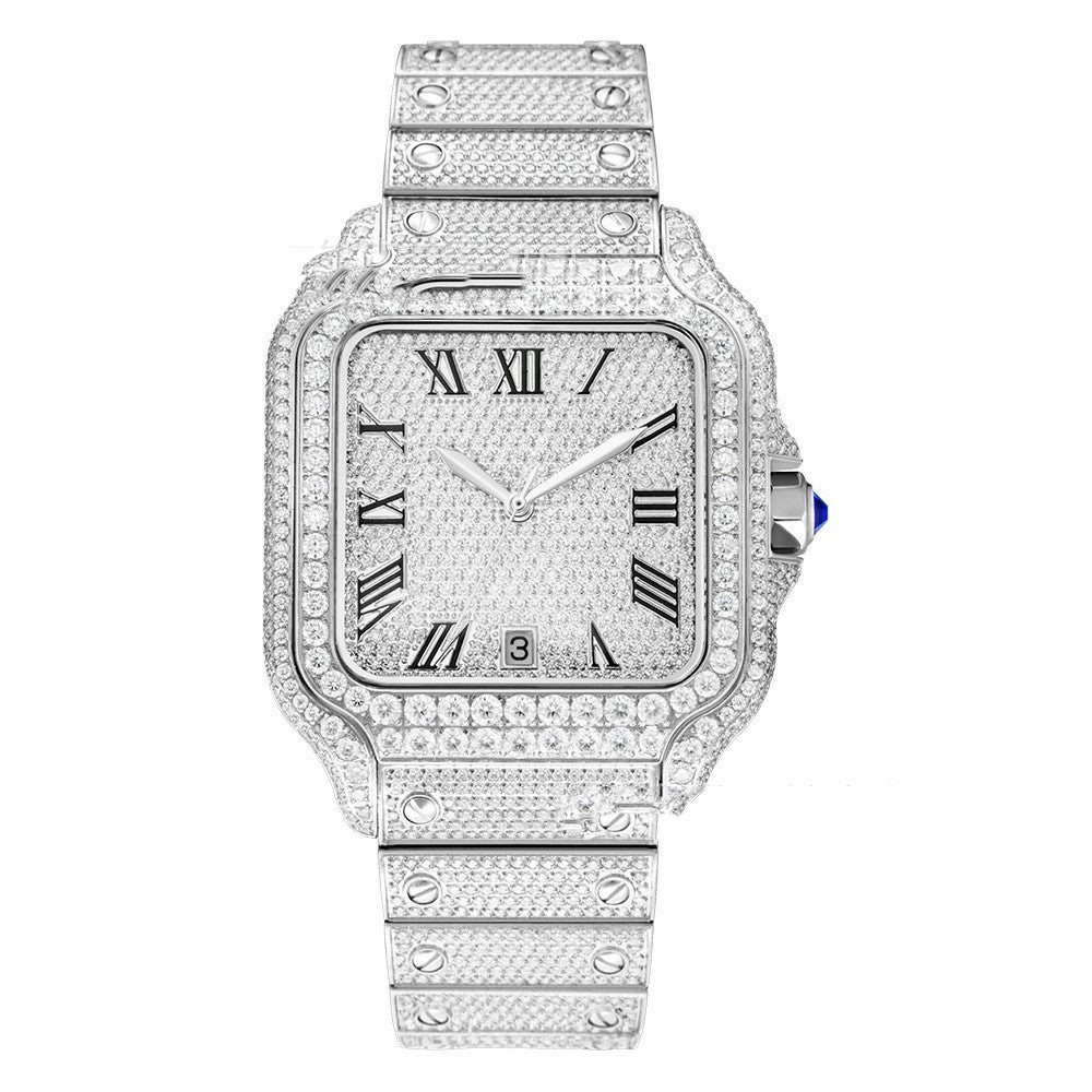 Clarity Moissanite Watch Men's Stainless Steel - ZEXO 