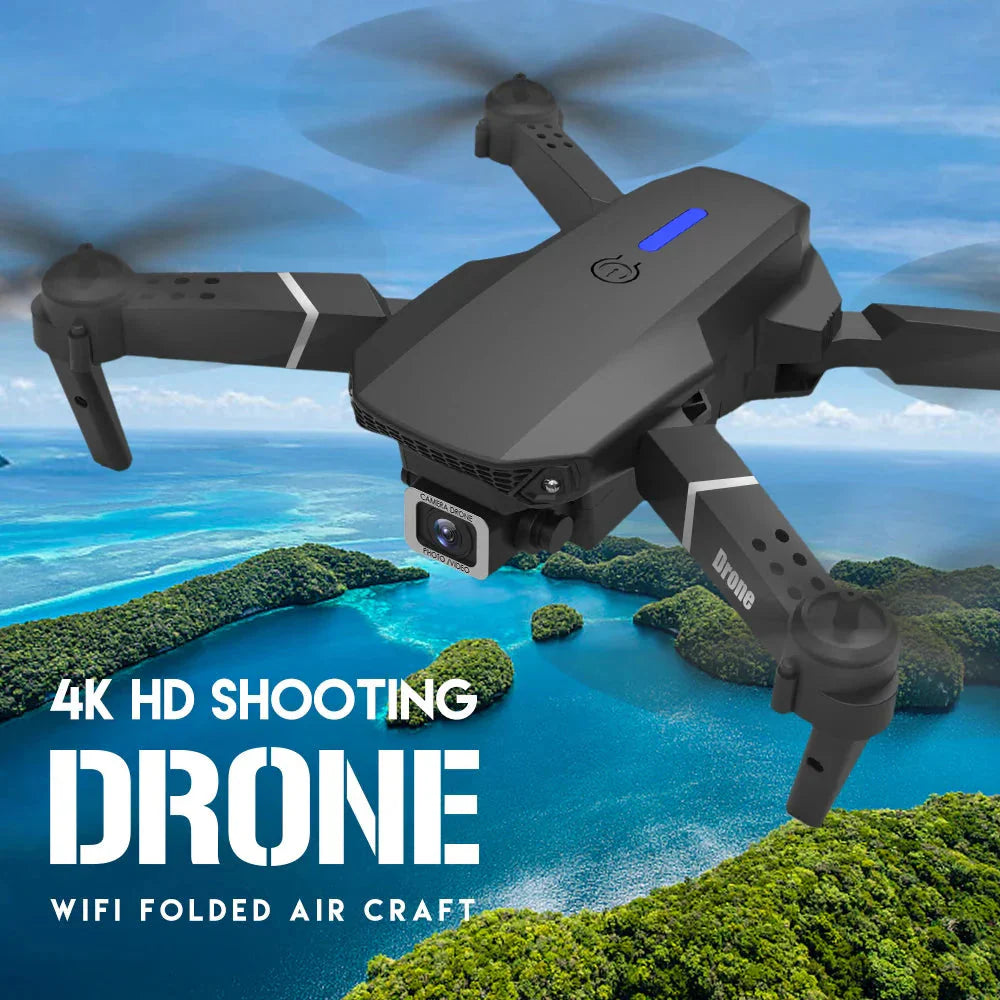 E88 Pro Foldable Quadcopter Drone - WIFI FPV, HD 4K Camera, Altitude Hold-ZEXO 