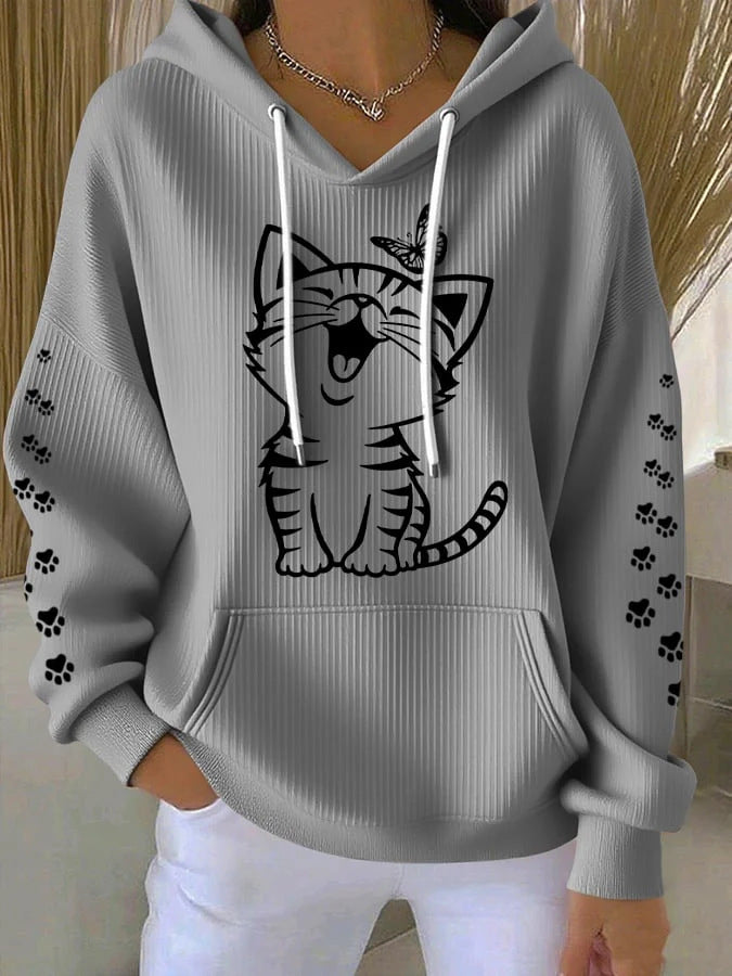 Women's 3D Printed Casual Waffle Hoodie - ZEXO 