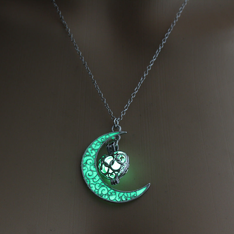 Glowing Pendant Necklaces Silver Plated Chain Necklaces - ZEXO 
