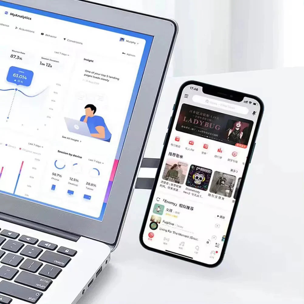 Metal Expansion Phone Stand for Laptop and Tesla Vehicles - Magnetic Folding Phone Holder with 15W Fast Charger-ZEXO 