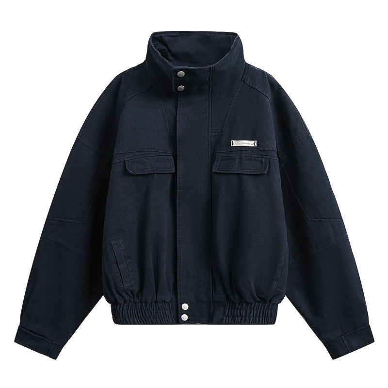 Wear Style Distressed Stand Collar Men's New Street Coat - ZEXO 