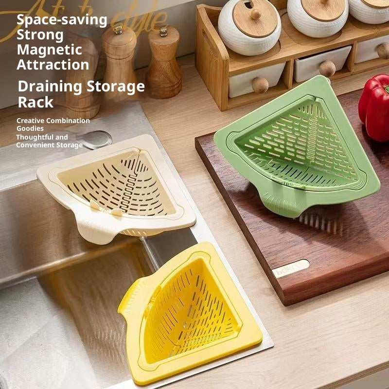 Magnetic Suction Cleaning Food Triangle Drain Basket-ZEXO 