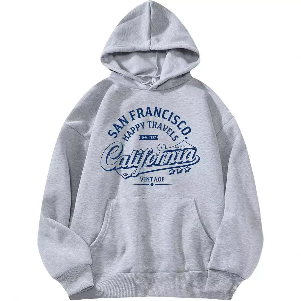 Women's Letter Pattern Hoodie Pullover Sweater - ZEXO 