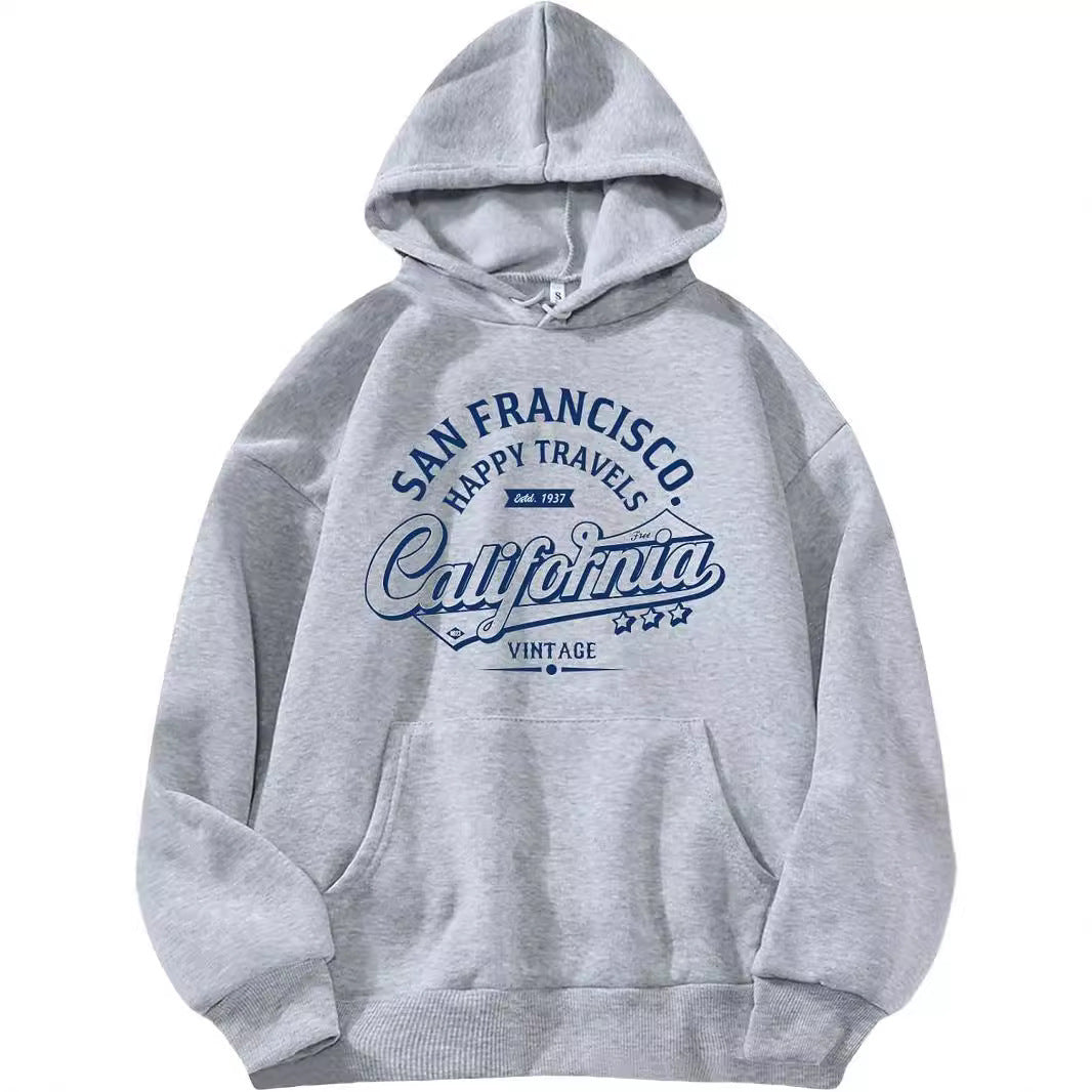 Women's Letter Pattern Hoodie Pullover Sweater - ZEXO 